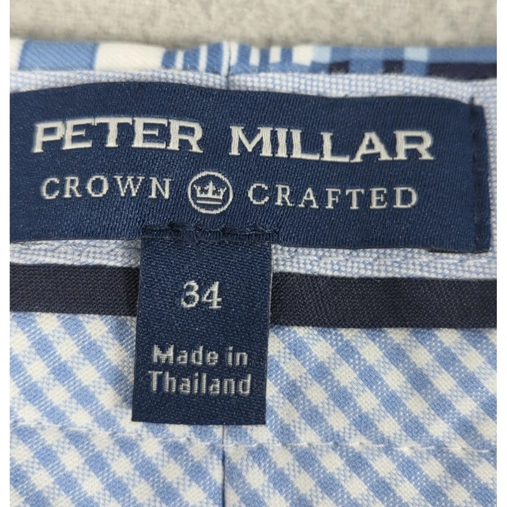 Peter Millar‎ Crown Crafted Performance Golf Shorts Mens 34 Blue Patchwork Print